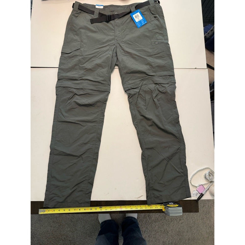 Columbia Silver Ridge Convertible Pant Mens 40x36 Green Hiking Cargo NEW
